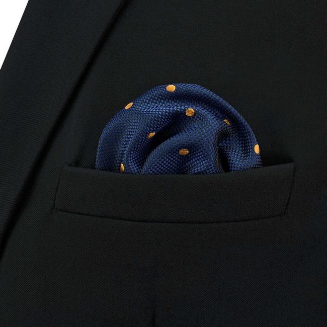 shlax & wing BH54 Blue Polka Dots Mens Pocket Square Classic Fashion Business Handkerchief Acceossories Wedding Libre de impuestos