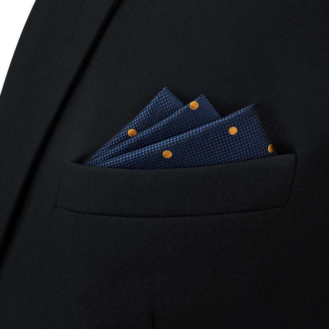 shlax & wing BH54 Blue Polka Dots Mens Pocket Square Classic Fashion Business Handkerchief Acceossories Wedding Libre de impuestos