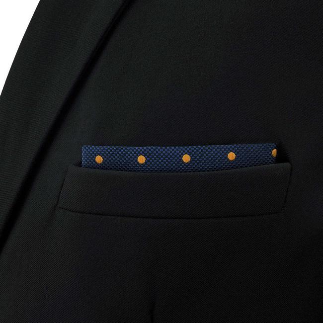 shlax & wing BH54 Blue Polka Dots Mens Pocket Square Classic Fashion Business Handkerchief Acceossories Wedding Libre de impuestos