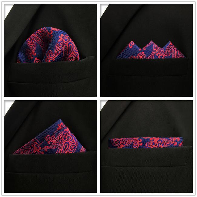 shlax & wing 5 Pieces Assorted Fashion Red Mens Pocket Square Classic Handkerchiefs Set 1-21 Grandes ahorros