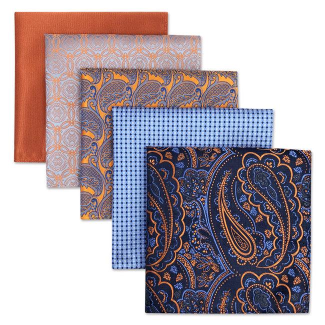 shlax & wing 5 Pieces Assorted Mens Pocket Square Fashion Classic Handkerchiefs Set 1-40 Devoluciones gratuitas