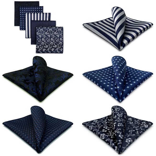 shlax & wing 5 Pieces Assorted Mens Pocket Square Fashion Classic Handkerchiefs Set 1-44 En línea