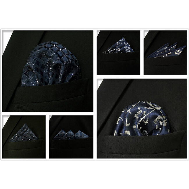 shlax & wing 5 Pieces Assorted Mens Pocket Square Fashion Classic Handkerchiefs Set 1-44 En línea