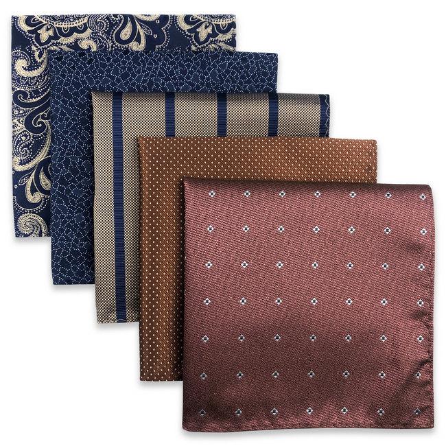 shlax & wing 5 Pieces Assorted Mens Pocket Square Fashion Classic Handkerchiefs Set 1-53 Outlet online