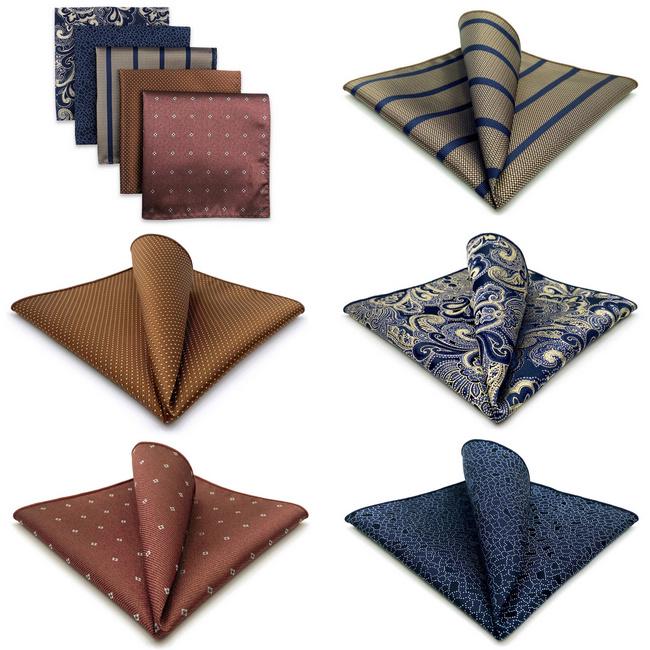 shlax & wing 5 Pieces Assorted Mens Pocket Square Fashion Classic Handkerchiefs Set 1-53 Outlet online