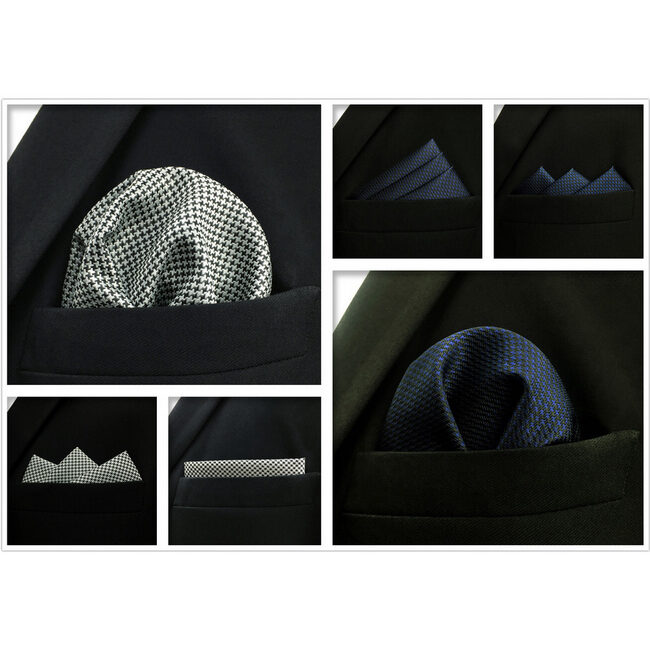 shlax & wing 5 Pieces Assorted Mens Pocket Square Solid Color Fashion Classic Handkerchiefs Set 1-16 Rebajas