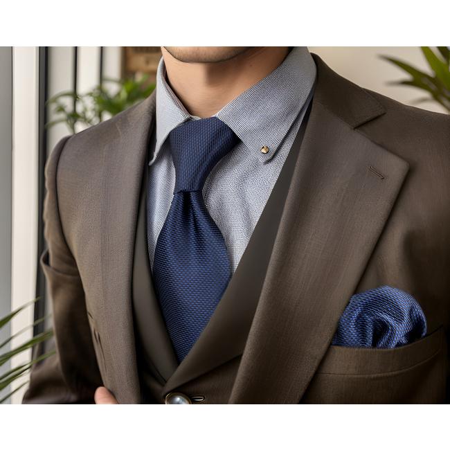 shlax & wing Y25 Navy Solid Handmade Jacquard Woven Classic Men Necktie Tie Bow tie Pocket Square Cufflinks Set Ofertas