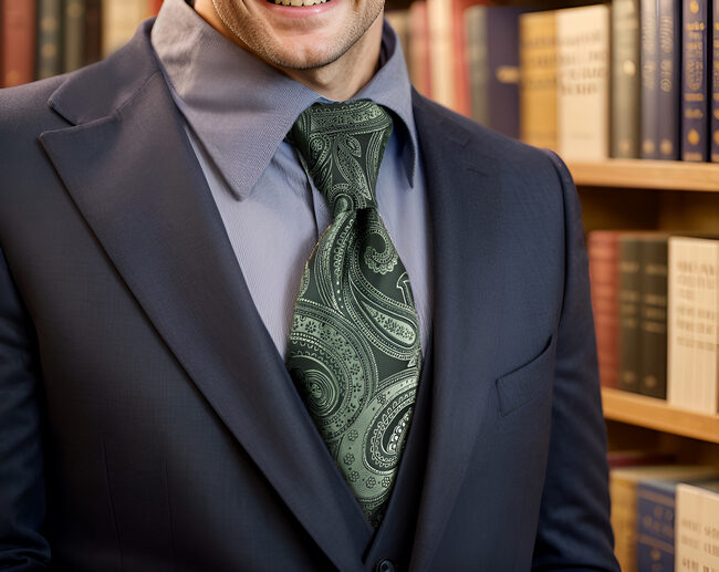 shlax & wing Y30 Deep green Paisley Silk Jacquard Woven Classic Fashion Men Necktie Tie En oferta