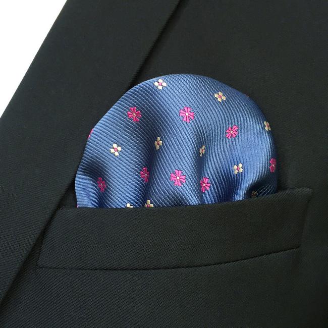 shlax & wing FH16 Blue Floral Mens Pocket Square Classic Fashion Handkerchief Acceossories Wedding Gran oferta