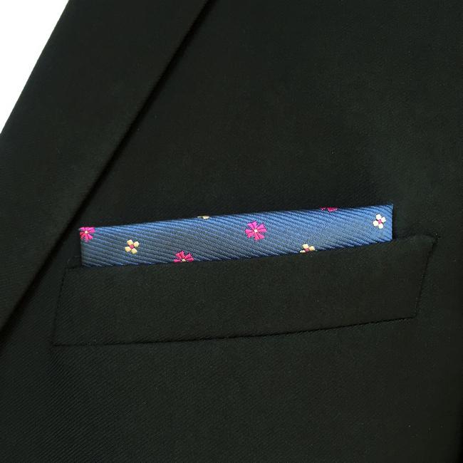 shlax & wing FH16 Blue Floral Mens Pocket Square Classic Fashion Handkerchief Acceossories Wedding Gran oferta