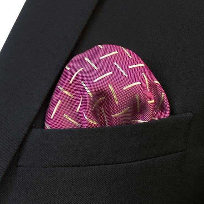 shlax & wing FH17 Pink Abstract Mens Pocket Square Classic Fashion Handkerchief Acceossories Wedding Rebajas baratas