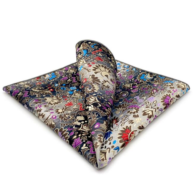 shlax & wing PH12 Floral multi-color Pocket Square Mens Neckties Jacquard Woven Ventas relámpago