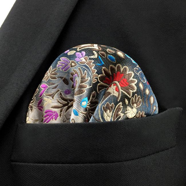 shlax & wing PH12 Floral multi-color Pocket Square Mens Neckties Jacquard Woven Ventas relámpago