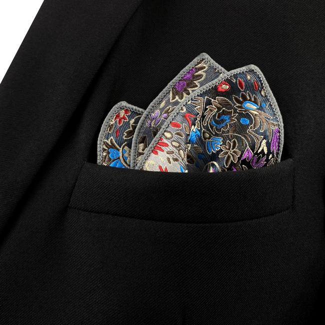 shlax & wing PH12 Floral multi-color Pocket Square Mens Neckties Jacquard Woven Ventas relámpago
