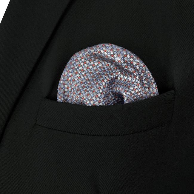 shlax & wing AH96 Light Gray Polka Dots Mens Pocket Square Fashion Party Hanky Classic Handkerchief Gift Tienda