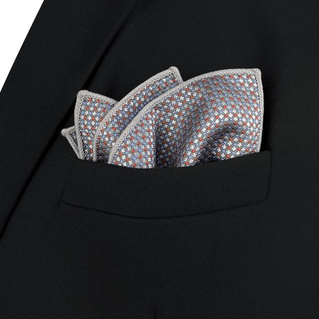 shlax & wing AH96 Light Gray Polka Dots Mens Pocket Square Fashion Party Hanky Classic Handkerchief Gift Tienda