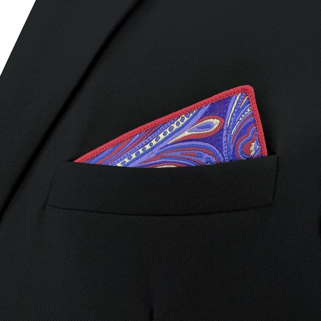 shlax & wing BH34 Multicolor Geometric Mens Pocket Square Party Fashion Hanky Wedding Jacquard Handkerchief Gift Liquidación