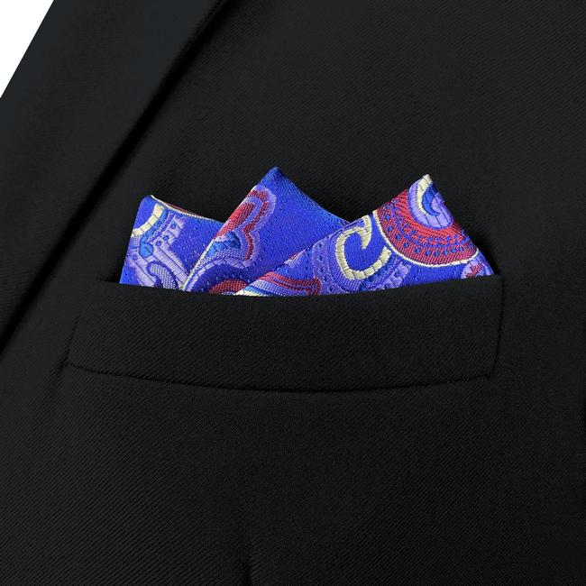shlax & wing BH34 Multicolor Geometric Mens Pocket Square Party Fashion Hanky Wedding Jacquard Handkerchief Gift Liquidación