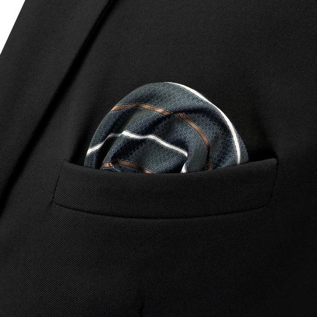 shlax & wing BH43 Dark Grey Striped Mens Pocket Square Business Classic Mejor oferta