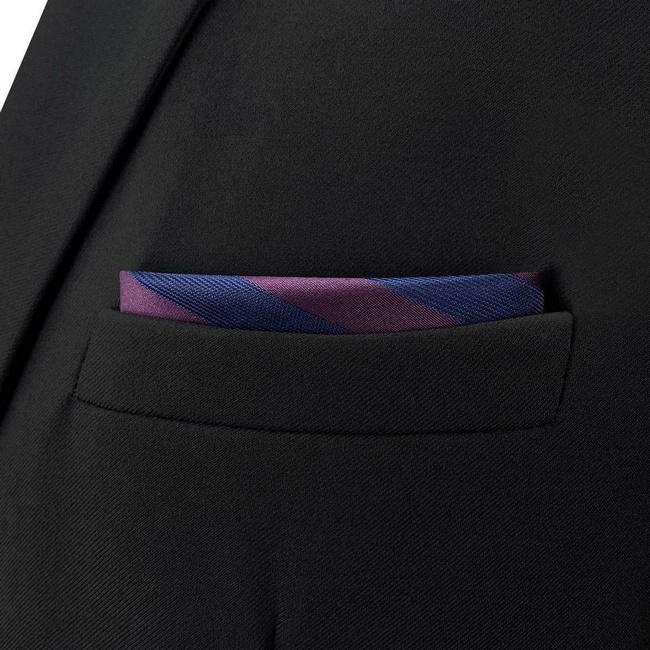shlax & wing BH49 Grape Purple Navy Blue Striped Mens Pocket Square Fashion Party Handkerchief Gift Rebajas online