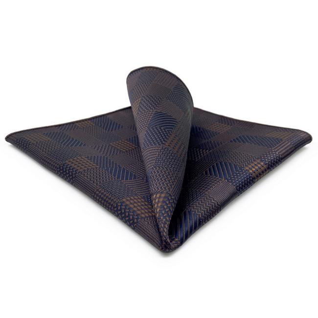 shlax & wing BH53 Brown Checkes Mens Pocket Square Classic Fashion Business Groom Handkerchief Gift Rebajas top