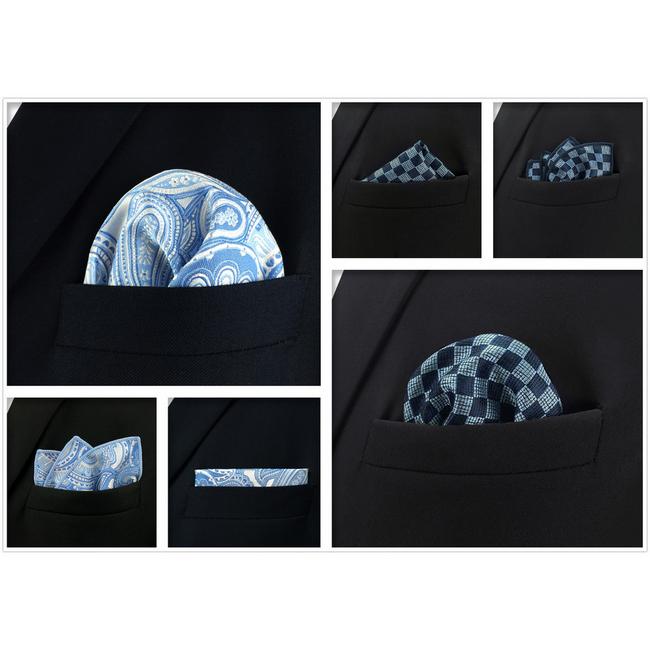 shlax & wing 5 Pieces Assorted Paisley Mens Pocket Square Fashion Classic Handkerchiefs Set 1-2 Envío gratis
