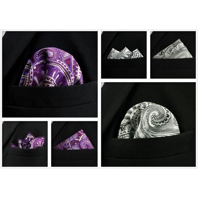 shlax & wing 5 Pieces Assorted Paisley Mens Pocket Square Fashion Classic Handkerchiefs Set 1-7 Últimos 3 días