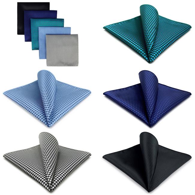 shlax & wing 5 Pieces Assorted Solid Color Fashion Mens Pocket Square Classic Handkerchiefs Set 2-19 COMPRAR AHORA