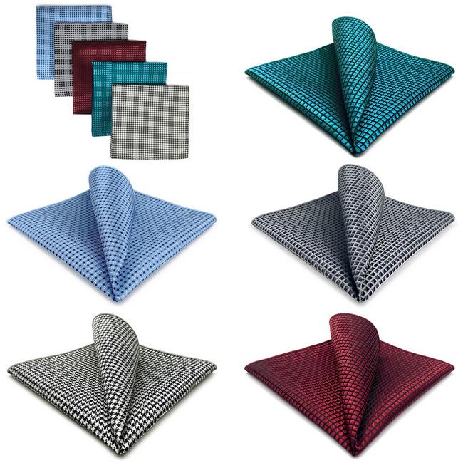 shlax & wing 5 Pieces Assorted Solid Color Mens Pocket Square Fashion Classic Handkerchiefs Set 1-9 Últimos 2 días