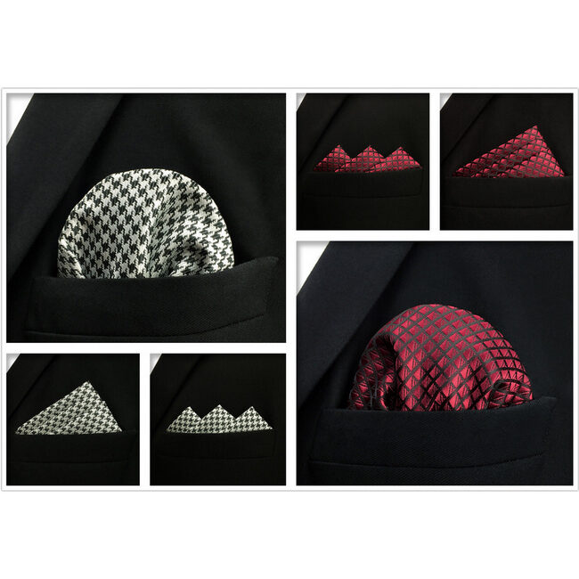 shlax & wing 5 Pieces Assorted Solid Color Mens Pocket Square Fashion Classic Handkerchiefs Set 1-9 Últimos 2 días
