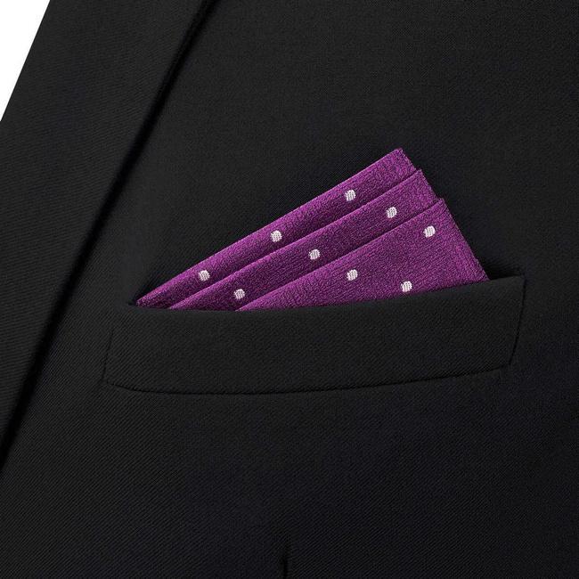 shlax & wing BH63 Dark Magenta Purple Dots Mens Pocket Square Classic Fashion Wedding Handkerchief Gift Precio de fábrica