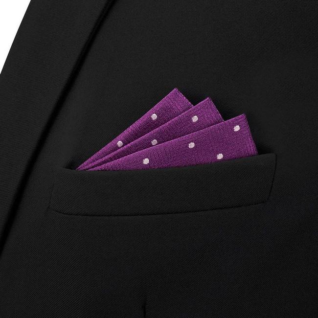 shlax & wing BH63 Dark Magenta Purple Dots Mens Pocket Square Classic Fashion Wedding Handkerchief Gift Precio de fábrica
