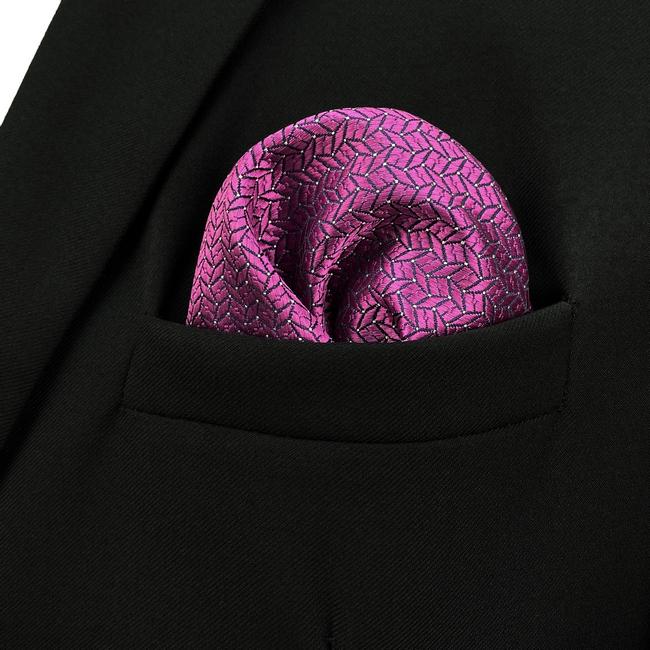 shlax & wing FH11 Pink Geometric Mens Pocket Square Wedding Fashion Handkerchief Gift Silk Promoción por tiempo limitado