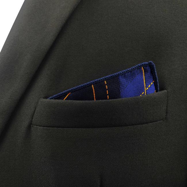 shlax & wing FH9 Blue Geometric Mens Pocket Square Dress Classic Handkerchief Party Gift Solo hoy