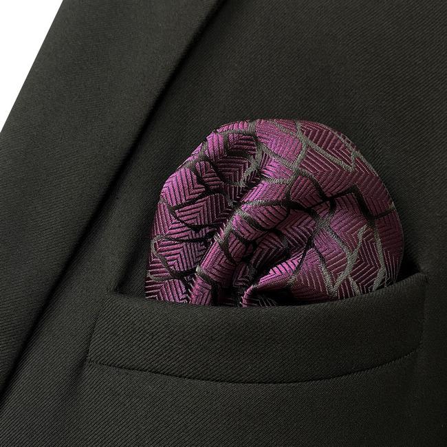 shlax & wing JH11 Purple Geometric Mens Pocket Square Wedding Fashion Handkerchief Accessories Gift Hanky Party Oferta especial de fábrica