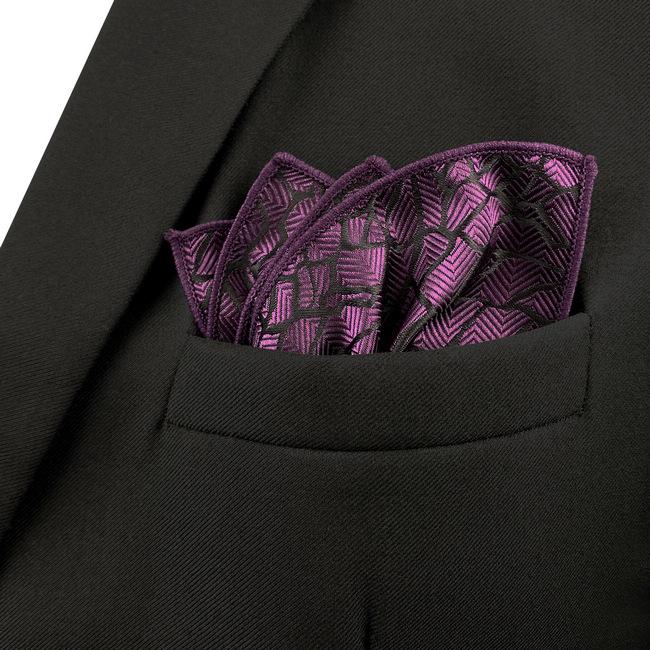 shlax & wing JH11 Purple Geometric Mens Pocket Square Wedding Fashion Handkerchief Accessories Gift Hanky Party Oferta especial de fábrica