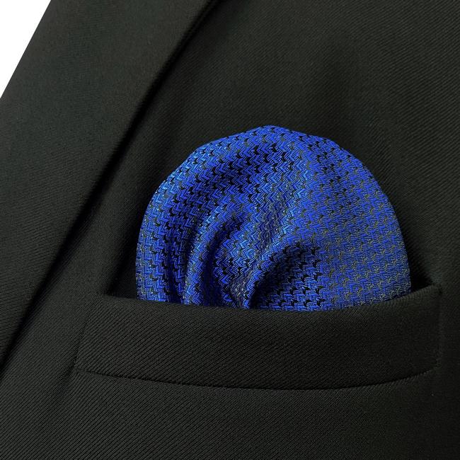 shlax & wing JH25 Blue Solid Mens Pocket Square Fashion Business Hanky Classic Party Handkerchief Groom Dress Ahorra y exporta