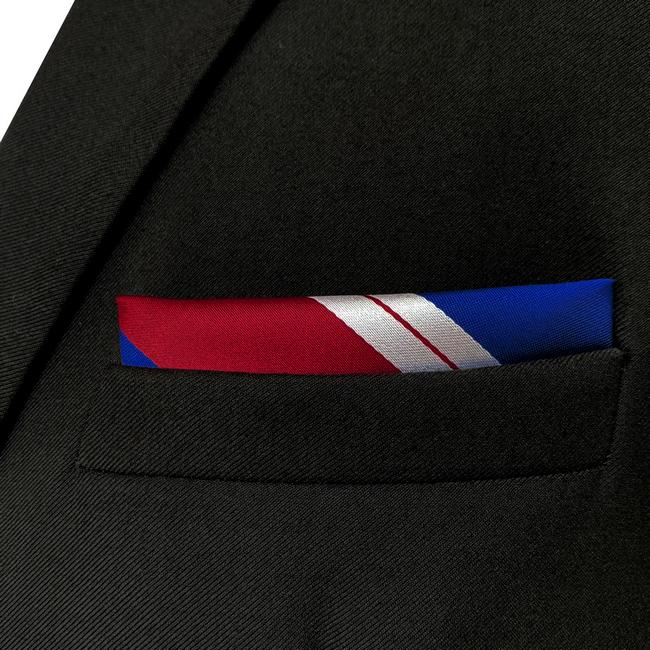shlax & wing JH29 Blue Red White Striped Mens Pocket Square Wedding Fashion Handkerchief Party Gift Hanky Unique Dress Libre de impuestos