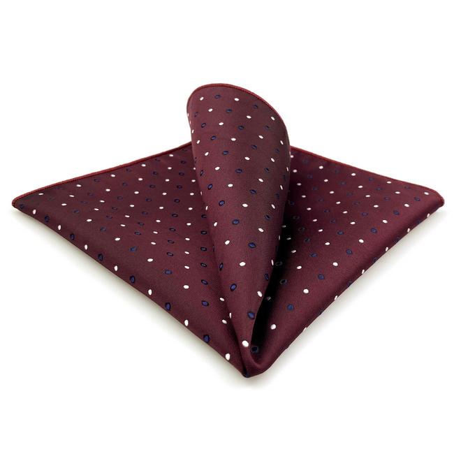 shlax & wing JH6 Burgundy Maroon Polka Dots Mens Pocket Square Business Classic Handkerchief Fashion Wedding Hanky Gift Última moda