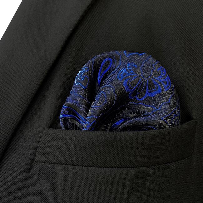 shlax & wing JH7 Blue Mens Pocket Square Paisley Fashion Wedding Handkerchief Classic Acceossories Hanky Gift Descuento por venta flash