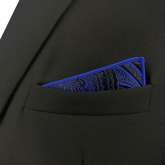 shlax & wing JH7 Blue Mens Pocket Square Paisley Fashion Wedding Handkerchief Classic Acceossories Hanky Gift Descuento por venta flash