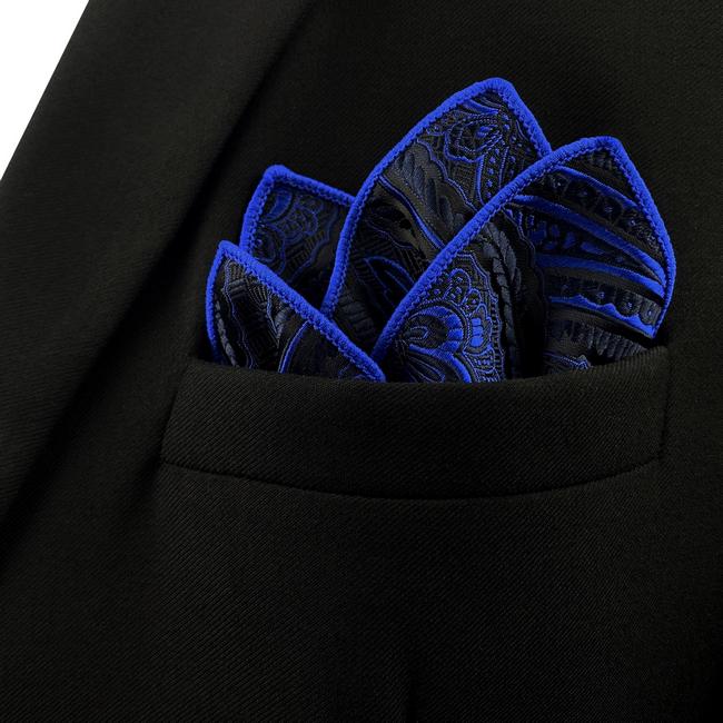 shlax & wing JH7 Blue Mens Pocket Square Paisley Fashion Wedding Handkerchief Classic Acceossories Hanky Gift Descuento por venta flash