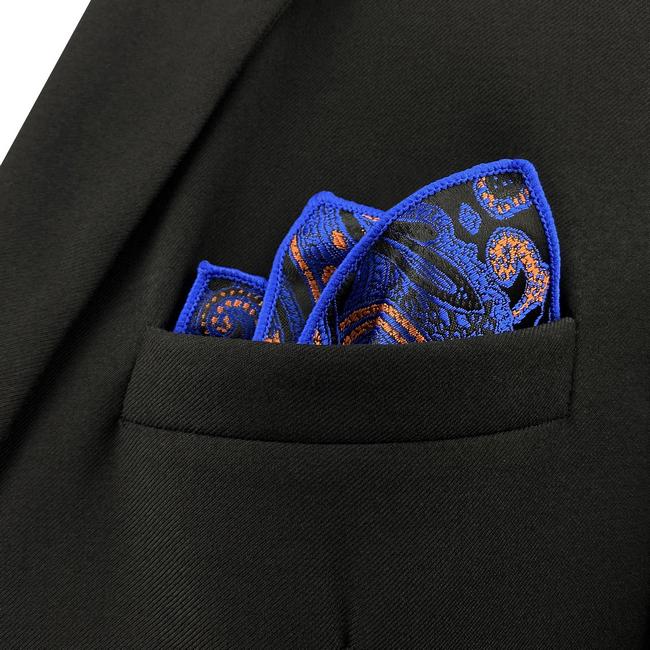 shlax & wing JH9 Blue Paisley Mens Pocket Square Wedding Fashion Handkerchief Party Business Classic Hanky Accessories Ofertas de temporada