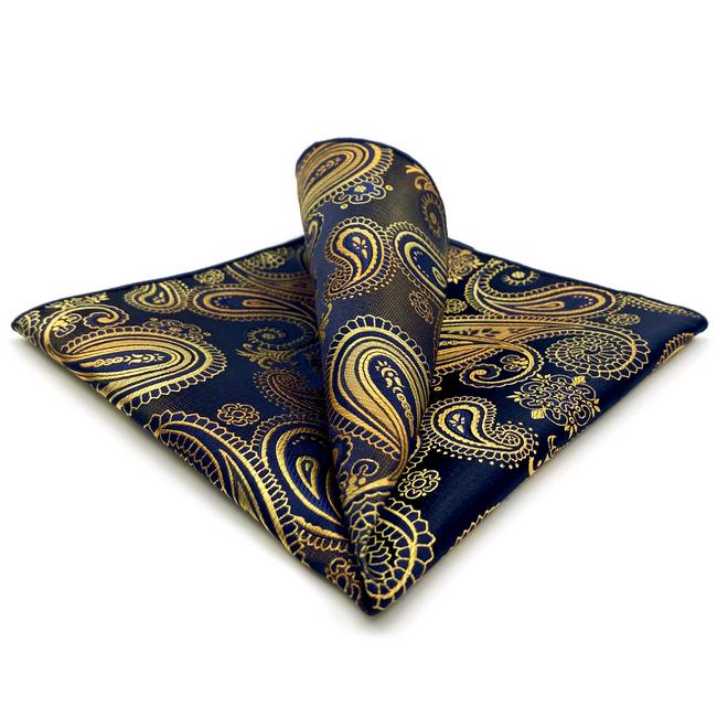 shlax & wing UH10 Paisley Multi-color Gold Blue Navy Pocket Square Mens Neckties Jacquard Woven Rebajas de fin de temporada