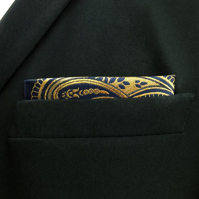 shlax & wing UH10 Paisley Multi-color Gold Blue Navy Pocket Square Mens Neckties Jacquard Woven Rebajas de fin de temporada