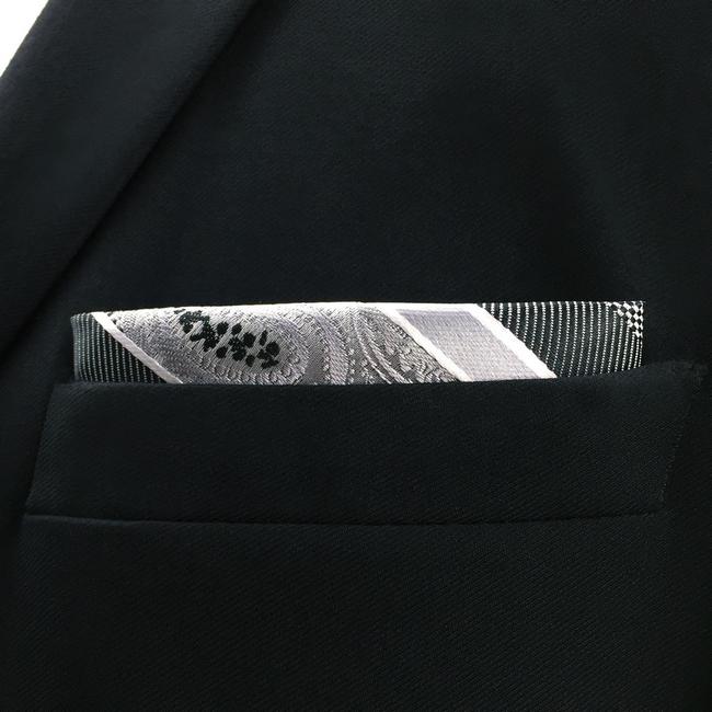 shlax & wing UH29 White Paisley Mens Pocket Square Fashion Classic Handkerchief Silk Dress Hanky Outlet online