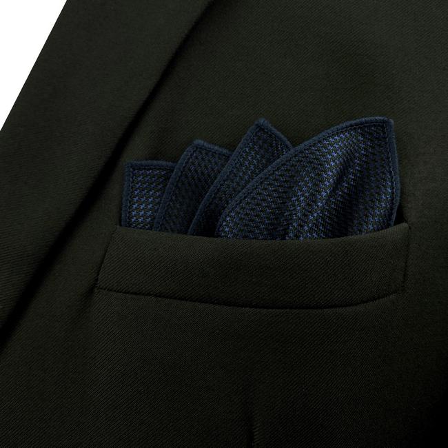 shlax & wing YH25 Navy Solid Handmade Jacquard Woven Classic Hankies Rebajas baratas