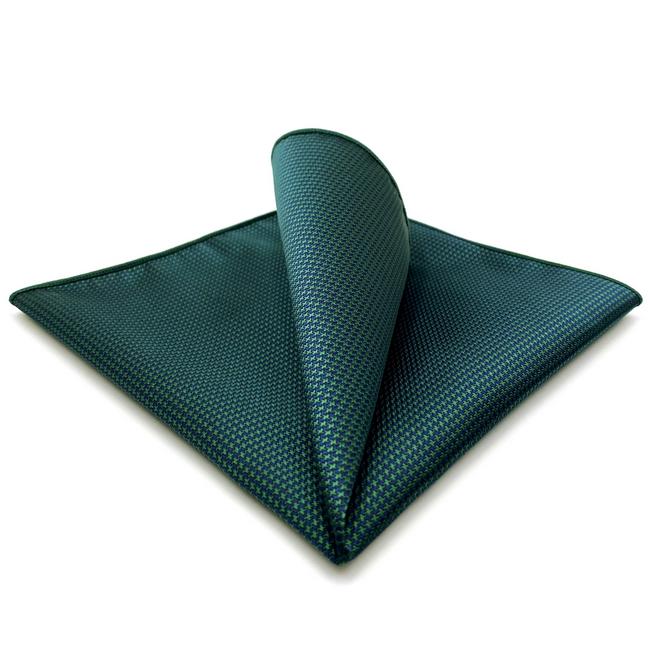 shlax & wing YH28 Turquoise Solid Silk Classic Jacquard Woven Fashion Handkerchief Los más vendidos