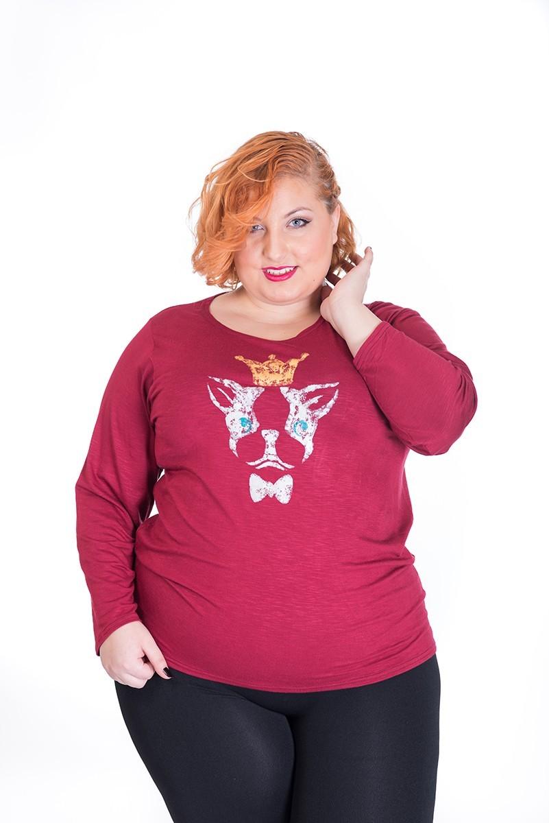 susana escribano Camiseta de vestir en talla G. Color granate Grandes descuentos