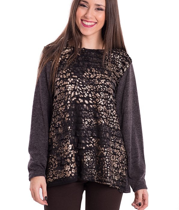 susana escribano Jersey de lanilla con delantero a capas 2025